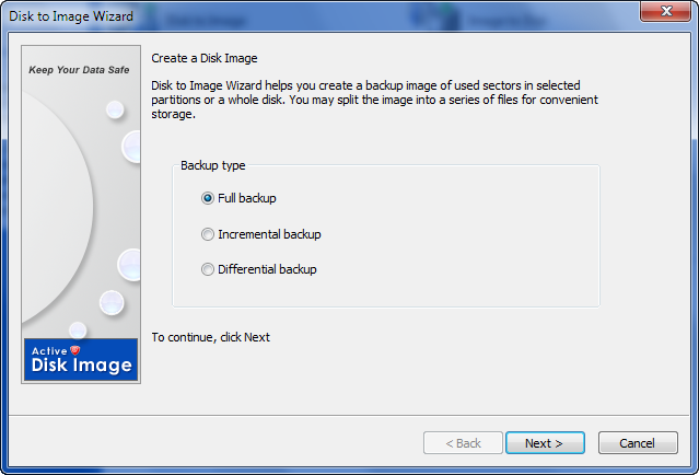 Selecting a Backup Type Selecting a Backup Type