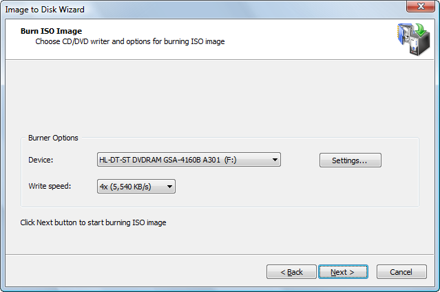 Disk Image. Burn ISO Image Disk Image. Burn ISO Image
