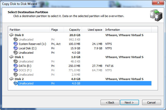 Select Destination Partition Disk Image software.Select Destination Partition
