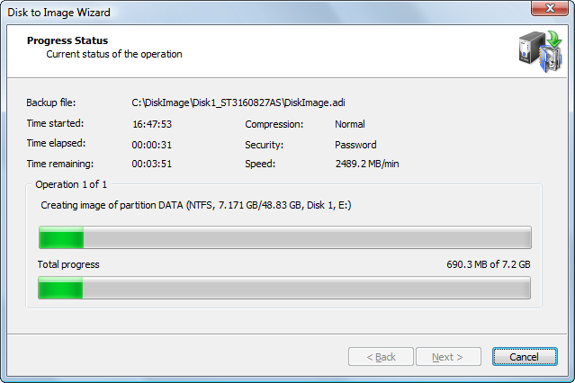 Disk Image software. Confirming the Disk Image Details Disk Image software. Confirming the Disk Image Details