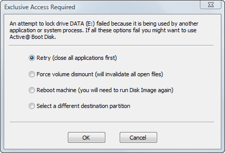 Disk Image software. Exclusive Access Required Disk Image software. Exclusive Access Required