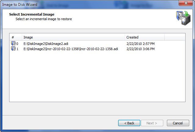 Image to Disk Wizard Image to Disk Wizard