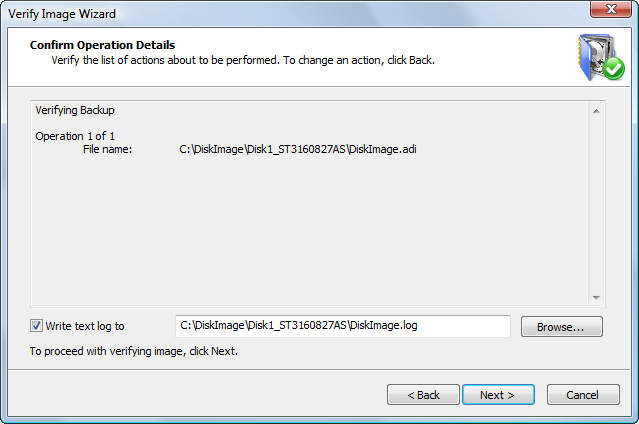 Disk Image confirming Disk Image confirming